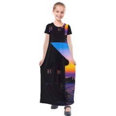 Ocean Dreaming Kids  Short Sleeve Maxi Dress