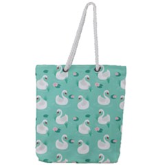 Elegant-swan-seamless-pattern Full Print Rope Handle Tote (large) by Vaneshart