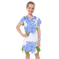 Botanical Floral Print Stylized Photo Kids  Drop Waist Dress by dflcprintsclothing