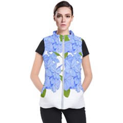 Botanical Floral Print Stylized Photo Women s Puffer Vest