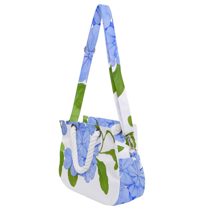 Botanical Floral Print Stylized Photo Rope Handles Shoulder Strap Bag