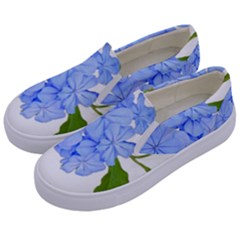 Botanical Floral Print Stylized Photo Kids  Canvas Slip Ons