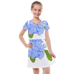 Botanical Floral Print Stylized Photo Kids  Cross Web Dress by dflcprintsclothing