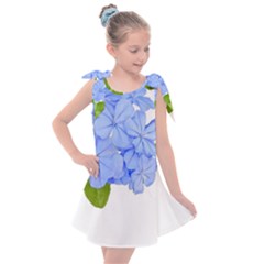 Botanical Floral Print Stylized Photo Kids  Tie Up Tunic Dress by dflcprintsclothing