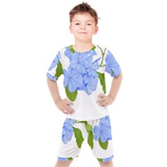 Botanical Floral Print Stylized Photo Kids  Tee And Shorts Set by dflcprintsclothing