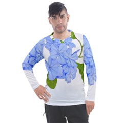 Botanical Floral Print Stylized Photo Men s Pique Long Sleeve Tee