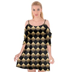 Golden-chess-board-background Cutout Spaghetti Strap Chiffon Dress by Vaneshart