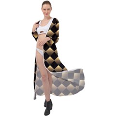 Golden-chess-board-background Maxi Chiffon Beach Wrap