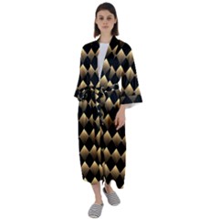 Golden-chess-board-background Maxi Satin Kimono