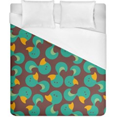 Vector-illustration-seamless-pattern-with-cartoon-duck Duvet Cover (california King Size) by Vaneshart