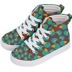 Vector-illustration-seamless-pattern-with-cartoon-duck Kids  Hi-top Skate Sneakers by Vaneshart