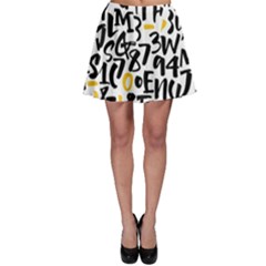 Letters-pattern Skater Skirt by Vaneshart