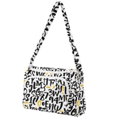 Letters-pattern Front Pocket Crossbody Bag by Vaneshart