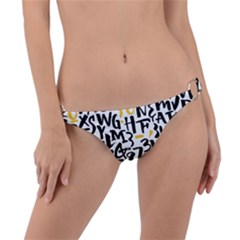 Letters-pattern Ring Detail Bikini Bottom