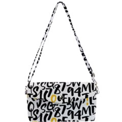 Letters-pattern Removable Strap Clutch Bag by Vaneshart