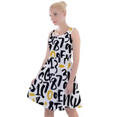 Letters-pattern Knee Length Skater Dress