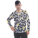 Letters-pattern Men s Pique Long Sleeve Tee View1