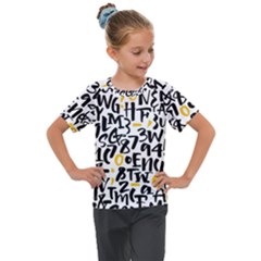 Letters-pattern Kids  Mesh Piece Tee