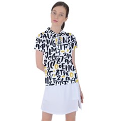 Letters-pattern Women s Polo Tee