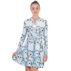 Penguins Pattern Long Sleeve Panel Dress by Vaneshart