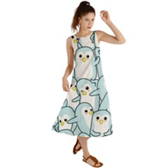 Penguins Pattern Summer Maxi Dress by Vaneshart