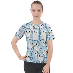 Penguins Pattern Women s Sport Raglan Tee