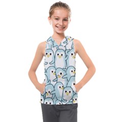 Penguins Pattern Kids  Sleeveless Hoodie