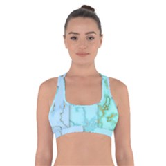 Background Marble Set Cross Back Sports Bra by Vaneshart