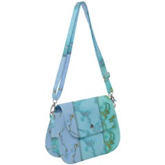 Background Marble Set Saddle Handbag