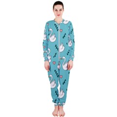 Elegant-swan-pattern-design Onepiece Jumpsuit (ladies) 