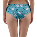 Elegant-swan-pattern-design Reversible Mid-Waist Bikini Bottoms View2