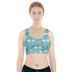 Elegant-swan-pattern-design Sports Bra With Pocket by Vaneshart