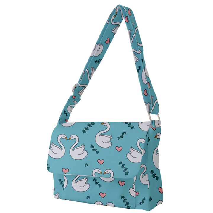 Elegant-swan-pattern-design Full Print Messenger Bag (S)