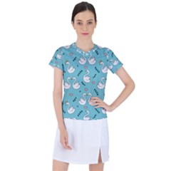 Elegant-swan-pattern-design Women s Sports Top