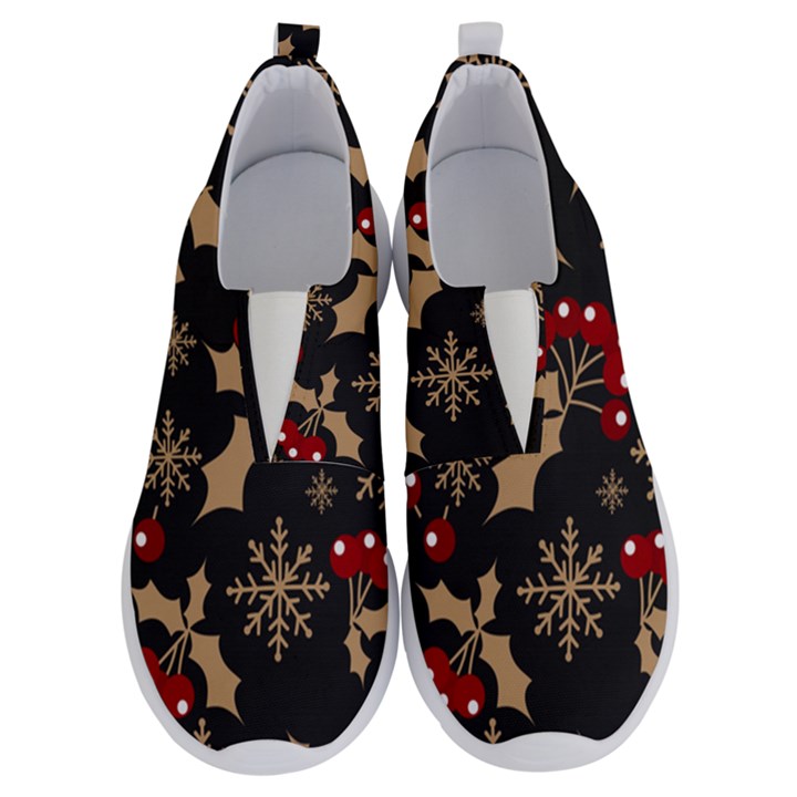 Christmas pattern with snowflakes berries No Lace Lightweight Shoes