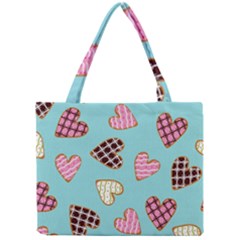 Seamless Pattern With Heart Shaped Cookies With Sugar Icing Mini Tote Bag by Vaneshart