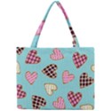 Seamless pattern with heart shaped cookies with sugar icing Mini Tote Bag View1