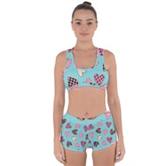 Seamless Pattern With Heart Shaped Cookies With Sugar Icing Racerback Boyleg Bikini Set by Vaneshart