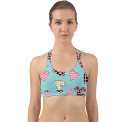 Seamless Pattern With Heart Shaped Cookies With Sugar Icing Back Web Sports Bra by Vaneshart