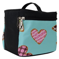 Seamless Pattern With Heart Shaped Cookies With Sugar Icing Make Up Travel Bag (small) by Vaneshart