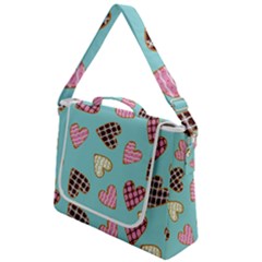 Seamless Pattern With Heart Shaped Cookies With Sugar Icing Box Up Messenger Bag