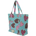 Seamless pattern with heart shaped cookies with sugar icing Zip Up Canvas Bag View1