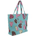 Seamless pattern with heart shaped cookies with sugar icing Zip Up Canvas Bag View2