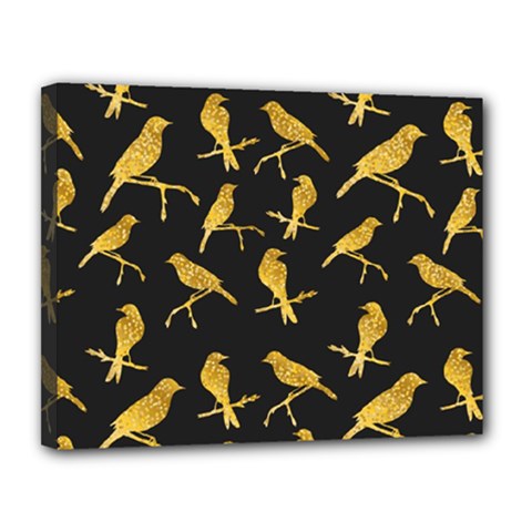 Background With Golden Birds Canvas 14  X 11  (stretched) by Vaneshart