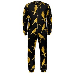 Background With Golden Birds Onepiece Jumpsuit (men)  by Vaneshart