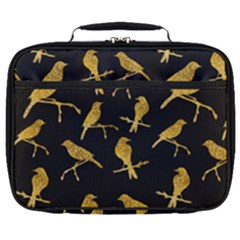 Background With Golden Birds Full Print Lunch Bag by Vaneshart