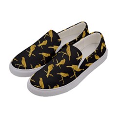 Background With Golden Birds Women s Canvas Slip Ons by Vaneshart