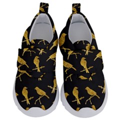 Background With Golden Birds Kids  Velcro No Lace Shoes by Vaneshart