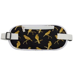 Background With Golden Birds Rounded Waist Pouch