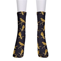 Background With Golden Birds Men s Crew Socks